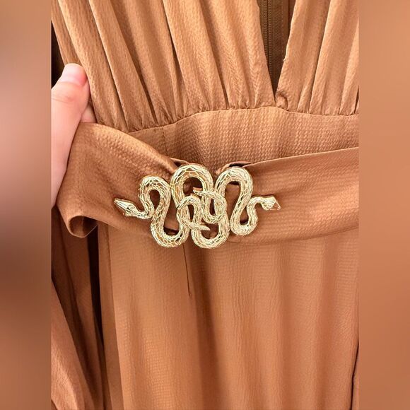 NWOT BRONX AND BANCO Carmen Maxi Dress in Copper GOLD - Picture 10 of 16